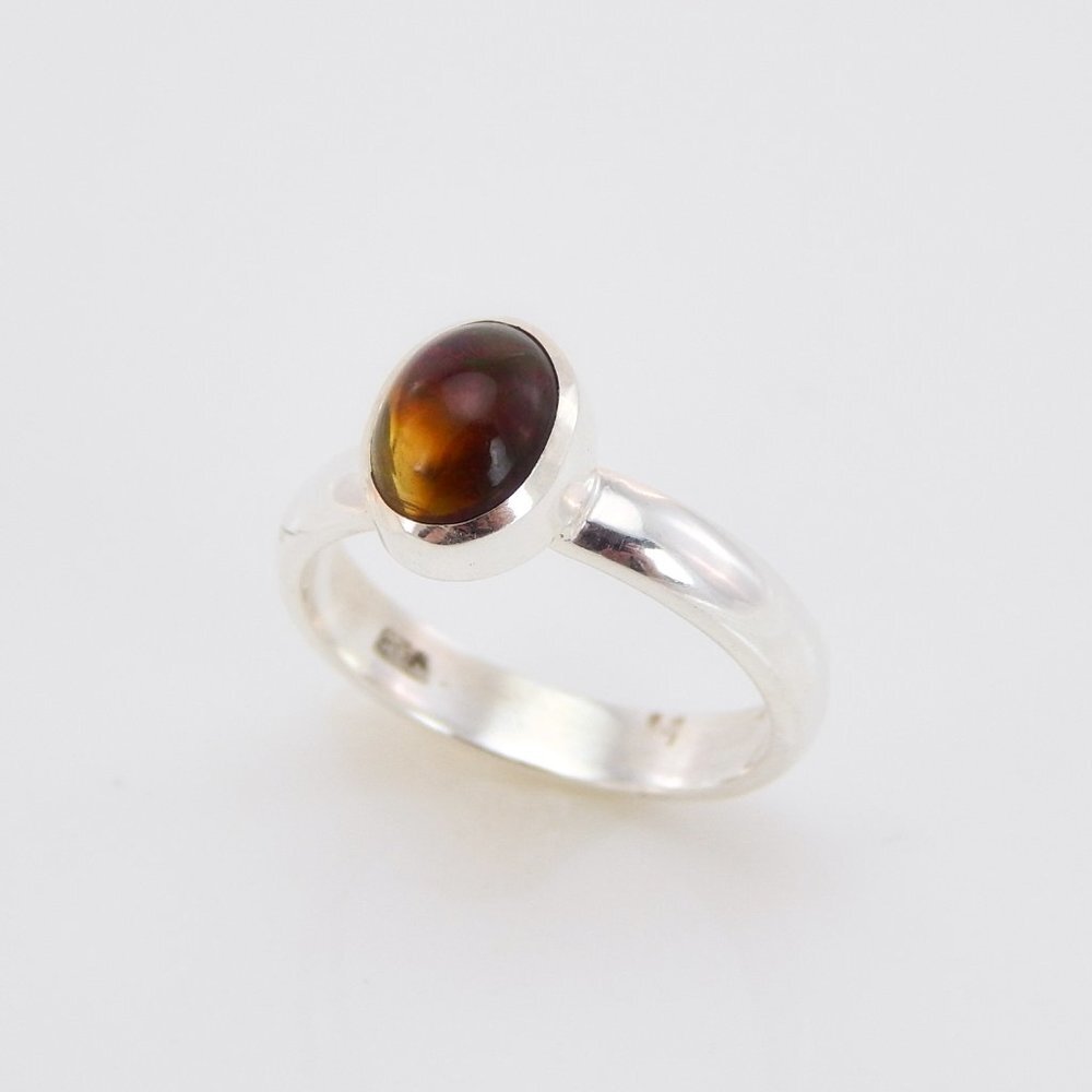 Genuine Black Ethiopian Opal Oval Cut Ring in 925 Sterling Silver - Picture 2 of 8